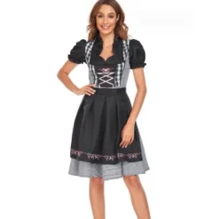 München Oktoberfest Sort Kjole til Kvinder Maid Dress M Cherry