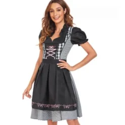 München Oktoberfest Sort Kjole til Kvinder Maid Dress M Cherry