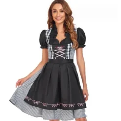 München Oktoberfest Sort Kjole Kompatibel med Kvinder Dirndl-kjole-FA- L