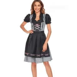 München Oktoberfest Sort Kjole Kompatibel med Kvinder Dirndl-kjole-FA- L