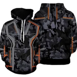 Mænd Avengers Iron Man Tony Stark Cosplay Hoodie Lomme Hættetrøje Sweatshirt (M)