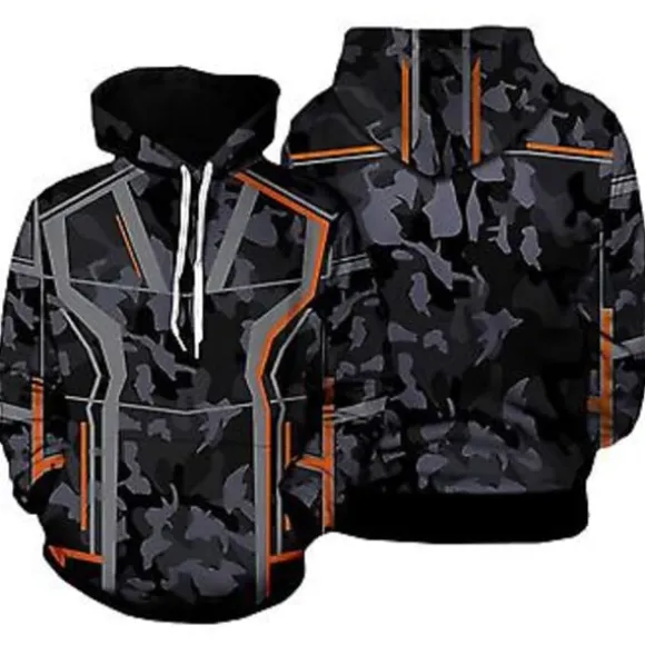 Mænd Avengers Iron Man Tony Stark Cosplay Hoodie Lomme Hættetrøje Sweatshirt (M)