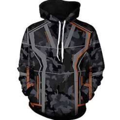 Mænd Avengers Iron Man Tony Stark Cosplay Hoodie Lomme Hættetrøje Sweatshirt (M)