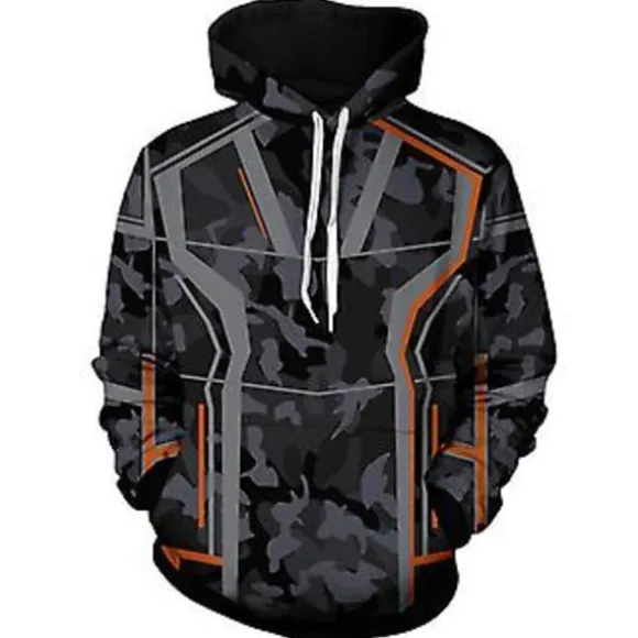 Mænd Avengers Iron Man Tony Stark Cosplay Hoodie Lomme Hættetrøje Sweatshirt (M)