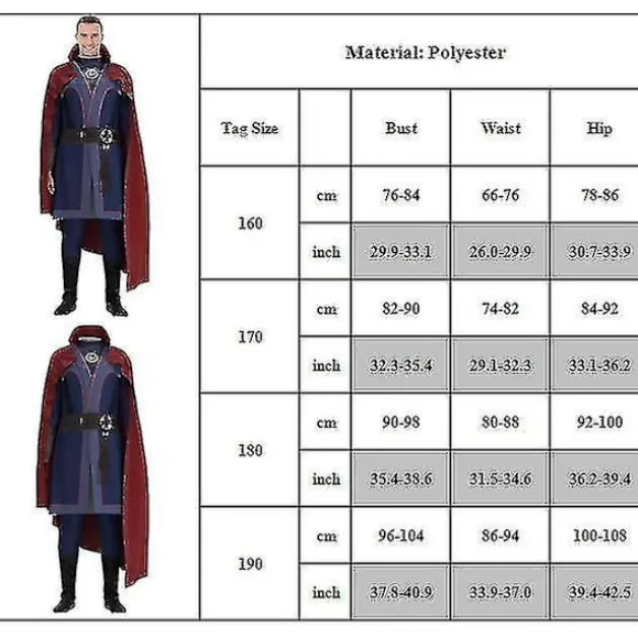 Mænd Strange Kostume Jumpsuit Med Fancy Up Outfits Sæt 190cm