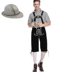 Mænds Bayerisk Oktoberfest Kostume Sæt Til At Klæde Sig Op Til Oktoberfest Og Ølfestival 2XL Black