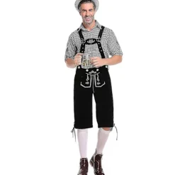 Mænds Bayerisk Oktoberfest Kostume Sæt Til At Klæde Sig Op Til Oktoberfest Og Ølfestival 2XL Black