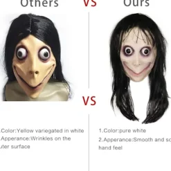 Molezu Momo Maske Skræmmende Maske, Uhæggelig Maske Monster Maske, Horror Kostumer Fest Gummi Latex Maske til Halloween Voksen