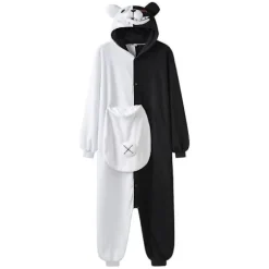 Monokuma Kigurumis Pyjamas Voksen Onesie Bjørn Jumpsuit Sort Hvid Dyre Pyjamas Kvinder Halloween Party Dragt Overal L(height 165-173cm)