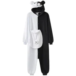 Monokuma Kigurumis Pyjamas Voksen Onesie Bjørn Jumpsuit Sort Hvid Dyre Pyjamas Kvinder Halloween Party Dragt Overal L(height 165-173cm)