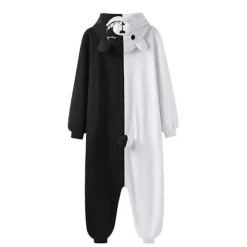 Monokuma Kigurumis Pyjamas Voksen Onesie Bjørn Jumpsuit Sort Hvid Dyre Pyjamas Kvinder Halloween Party Dragt Overal L(height 165-173cm)