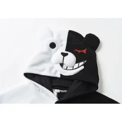 Monokuma Kigurumis Pyjamas Voksen Onesie Bjørn Jumpsuit Sort Hvid Dyre Pyjamas Kvinder Halloween Party Dragt Overal L(height 165-173cm)
