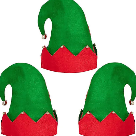 Moon Boat 3-pak Jule-nisse Filt Hat - Jingle Bells Julefest Kostume Gaver Tilbehør