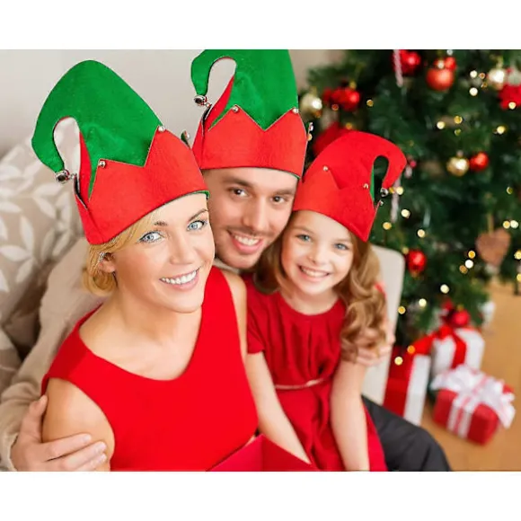 Moon Boat 3-pak Jule-nisse Filt Hat - Jingle Bells Julefest Kostume Gaver Tilbehør