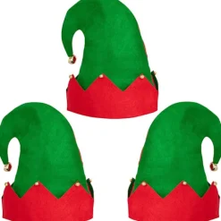Moon Boat 3-pak Jule-nisse Filt Hat - Jingle Bells Juleferie Fest Kostume Gaver Tilbehør