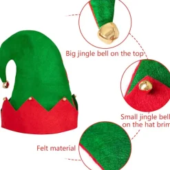 Moon Boat 3-pak Jule-nisse Filt Hat - Jingle Bells Juleferie Fest Kostume Gaver Tilbehør