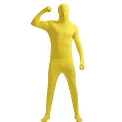 Morph Solid Farve Børn Voksen Unisex Kostume Usynlig Body Suit Fuld Krops Zentai Suit Yellow 190cm