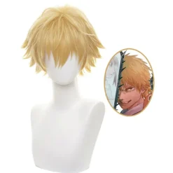 Motorsavsmand Denji Cosplay kostume paryk Herre Anime Halloween Gol Yellow one size