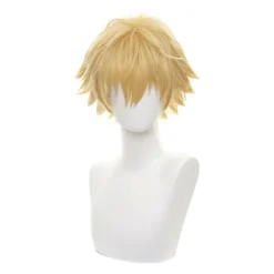 Motorsavsmand Denji Cosplay kostume paryk Herre Anime Halloween Gol Yellow one size