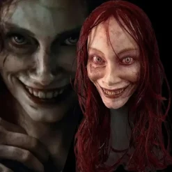 Movehii Halloween Latex Maske, realistiske skræmmende Halloween kostumetilbehør til Halloween fest karneval cosplay rekvisitter