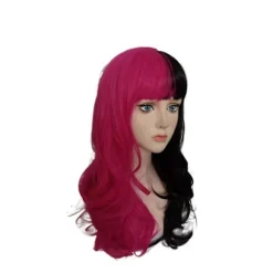 Movie Draculaura Cosplay Kostume Parykker Lange Sort Pink Varmebestandig Syntetisk Hår Halloween Party Rolleleg Carnival Props (FMY) A One Size