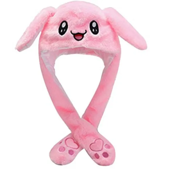 Moving Ear Rabbit Hat, Plys Bunny Ears Pandebånd Halloween Animal Easter Cosplay Rabbit--Pink