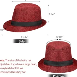 Mr. Gatsby, 8-delt tilbehørssæt, hat, seler, butterfly Red