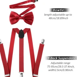 Mr. Gatsby, 8-delt tilbehørssæt, hat, seler, butterfly Red
