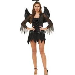Mørk engel uniform kvinder Halloween kostume spil ond engel kostume spøgelsesbrud