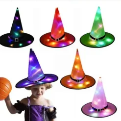 Mub- Engros Halloween Heksehat Med Lys LED Hængende Lysende Udendørs Indendørs Gård Træ Havefest Dekoration uden lys 6 stk._yux without light 6pcs