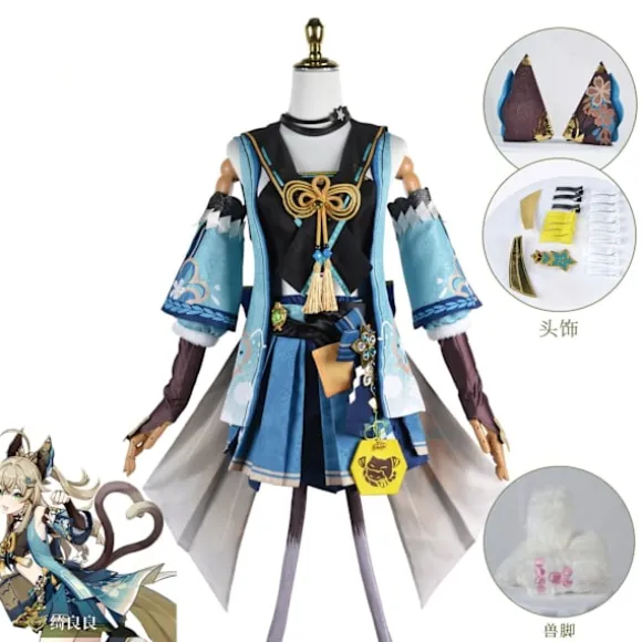Mub- Genshin Impact Kirara Cosplay Kostume Sød Pige Outfit Uniform Halloween Fest Kostumer til Kvinder AS Picture L