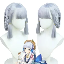 Mub- Hot Anime Genshin Original God Ying Impact Kamisato Ayaka Kvinde Kostume Japansk Kjole Cosplay wig 1