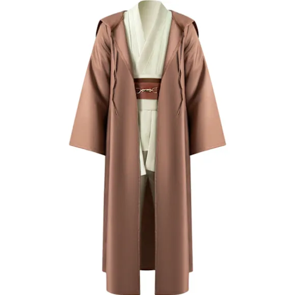 Mub- Obi wan Kenobi Premium Kvalitets Cosplay Kostume sort Jedi Robe fra Star Wars til Lyssværdsduel Sort Black 2 XL