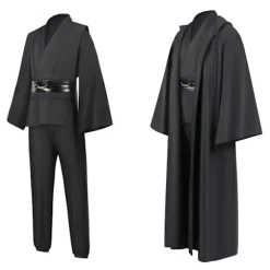 Mub- Obi wan Kenobi Premium Quality Cosplay Kostume Brun Jedi Kappe fra Star the Wars til Lightsaber Dueling Brown 2 XL