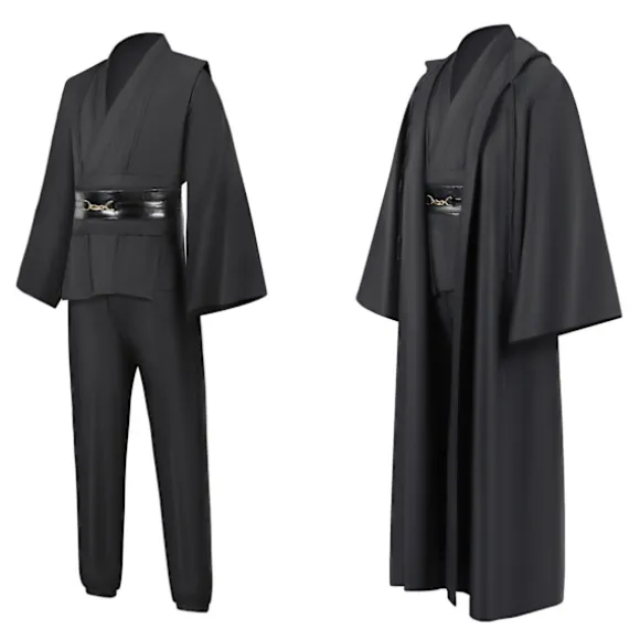 Mub- Obi wan Kenobi Premium Quality Cosplay Kostume Brun Jedi Kappe fra Star the Wars til Lightsaber Dueling Brown 2 XL
