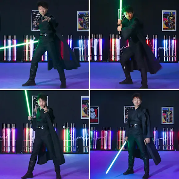 Mub- Obi wan Kenobi Premium Quality Cosplay Kostume sort Jedi Robe fra Star the Wars til Lightsaber Dueling Sort Black XL