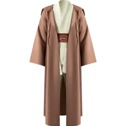 Mub- Obi wan Kenobi Premium Kvalitets Cosplay Kostume Brun Jedi Kåbe fra Star Wars til Lyssværdsdueller Brun Brun.. Brown 2 XL