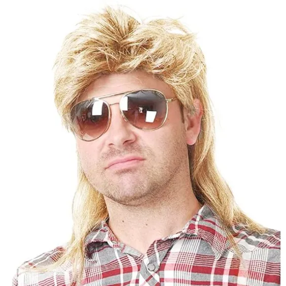 Mullet-parykker til mænd 80'er kostumer Fancy festtilbehør Cosplay, CJY