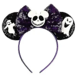 Museøre Hårbøjle til Kvinder og Piger, Pailletsløjfe Glitter Hårbøjle til Fester og Halloween