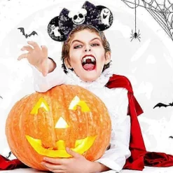 Museøre Hårbøjle til Kvinder og Piger, Pailletsløjfe Glitter Hårbøjle til Fester og Halloween