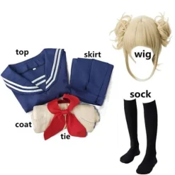 My Hero Academia Himiko Toga Cosplay Kostume JK Uniform Boku No Hero Academia Trøje Paryk Halloween Kostumer til Kvinder style4 style4 L