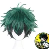 My Hero Academia Izuku Midoriya Cosplay Parykker Grøn Sort Kort Paryk Med Pandehår Syntetiske Hår Parykker - Perfekt