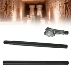 Mystisk Farao Tilbehør Antik Egyptisk Stil Stave Scepter Kostume Tilbehør Rekvisit til Halloween Klæd-Ud Fester Sølv Klo