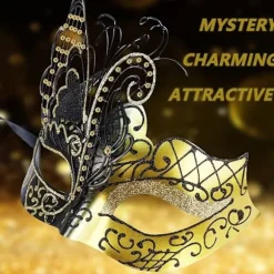 Mystisk Halloween Sommerfugl metal venetiansk maske. Velegnet til kvinders sexede kostumebal, maskerade, karnevalsfest, jul påske