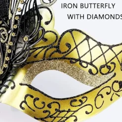 Mystisk Halloween Sommerfugl metal venetiansk maske. Velegnet til kvinders sexede kostumebal, maskerade, karnevalsfest, jul påske