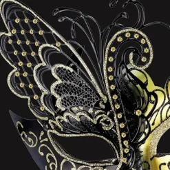 Mystisk Halloween Sommerfugl metal venetiansk maske. Velegnet til kvinders sexede kostumebal, maskerade, karnevalsfest, jul påske