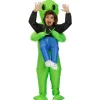 Nabila Oppustelig Alien Kostume til Voksne, Halloween & Cosplay, Grønt Kostume Voksen (150-190cm)
