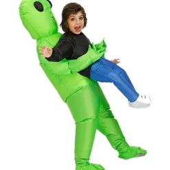 Nabila Oppustelig Alien Kostume til Voksne, Halloween & Cosplay, Grønt Kostume Voksen (150-190cm)