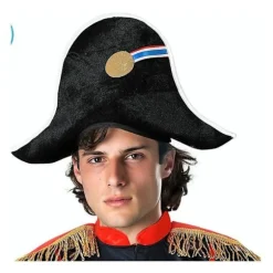 Napoleon Bicorn Hat - ATOSA - Udklædningstilbehør - Sort, guld, blå, hvid - Udendørs Svart, guld, blå, vit, vit filt
