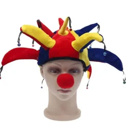 Narrehat med klokker Sjov klovnehat Hovedbeklædning Flerfarvet karneval Sjovt Halloween-kostume